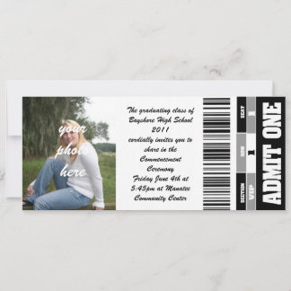 class of 2011 photo ticket invitation