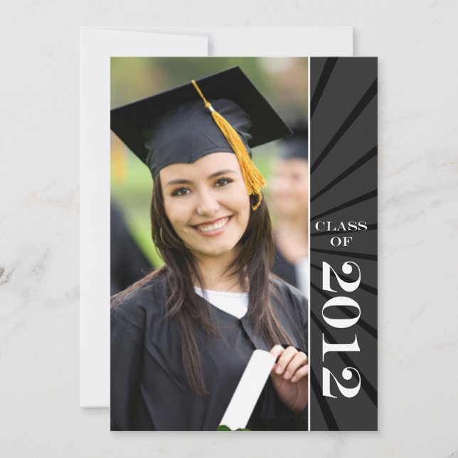 Class of 2012 Black Starburst Graduation Invitation (Front)