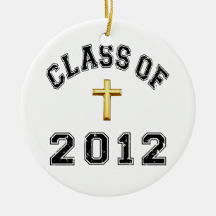 Class Of 2012 Cross  - Black 2 Ceramic Ornament