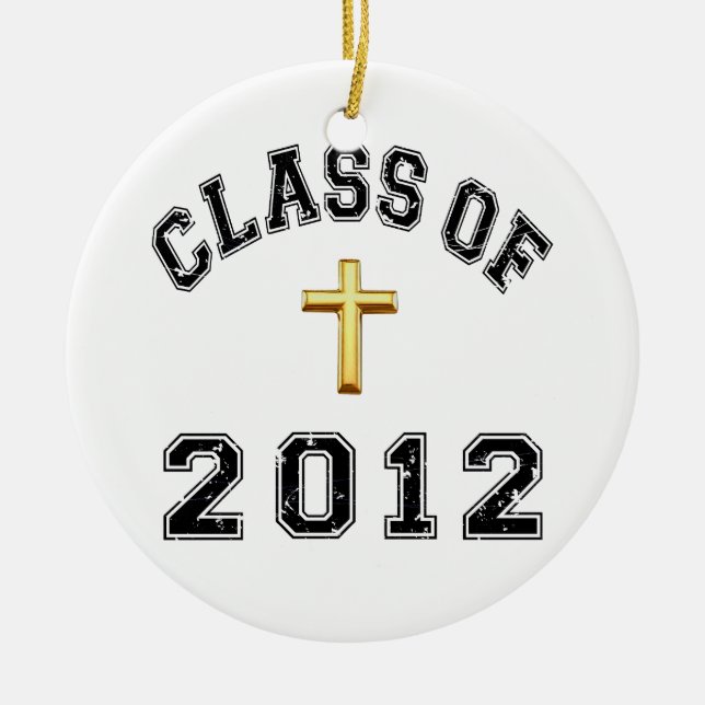 Class Of 2012 Cross  - Black 2 Ceramic Ornament (Front)