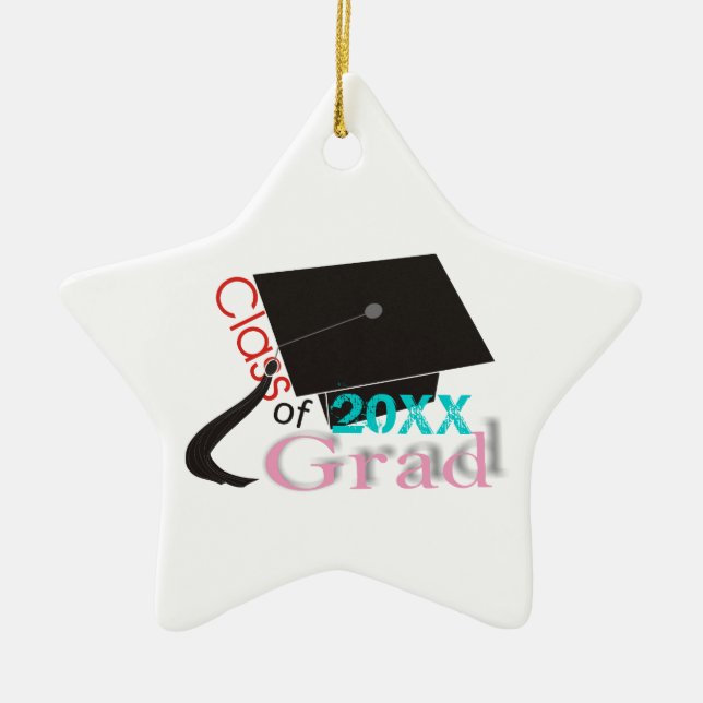 Class of 2012 Grad Graduation cap custom ornaments (Front)