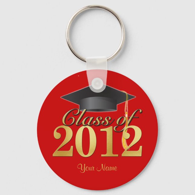 Class of 2012 Graduation Key-Chain (red & gold) Keychain (Front)