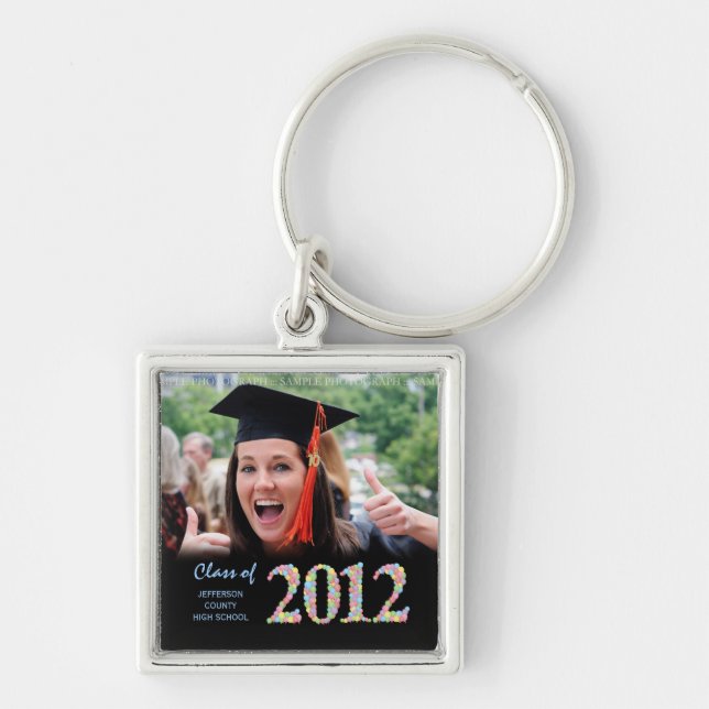 Class of 2012 Graduation Photo Metal Keyring (Front)