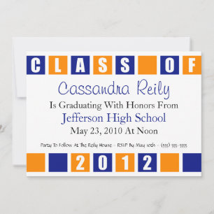 Class Of 2012 Invitation (Blue / Orange Boxes)