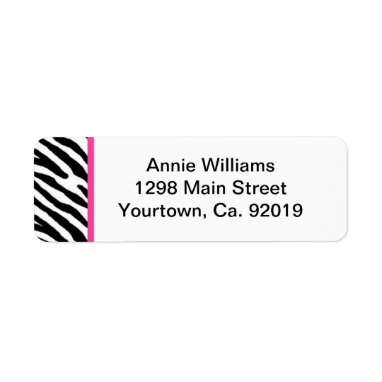 Class of 2012 Pink and Black Zebra Stripe Return Address Label