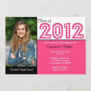 Class of 2012 Pink Graduation SCROLL DOWN for 2013 Invitation