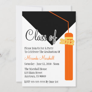 Class Of 2012 Tassel Graduation Invite (Orange)
