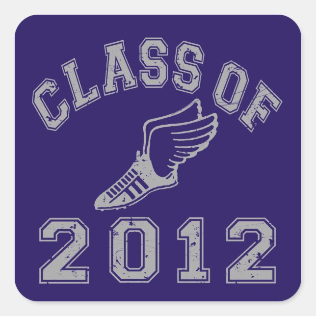 Class Of 2012 Track & Field Grey 2 Square Sticker (Front)
