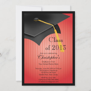 Class of 2013 Black Grad Cap Graduation Party Invitation
