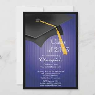 Class of 2013 Black Grad Cap Graduation Party Invitation