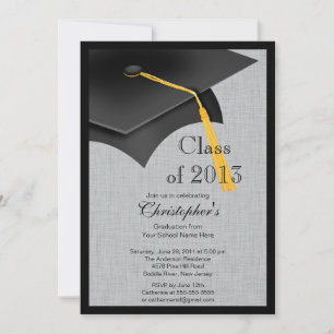 Class of 2013 Black Grad Cap Graduation Party Invitation