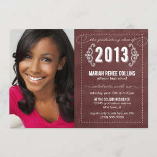 Class of 2013 Chalkboard Graduation Photo Invite