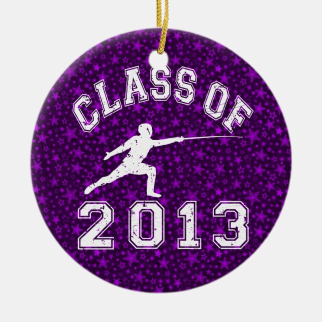 Class Of 2013 Fencing Ceramic Ornament (Front)