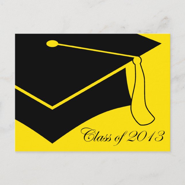 class of 2013 graduation cap announcement postcard (Front)