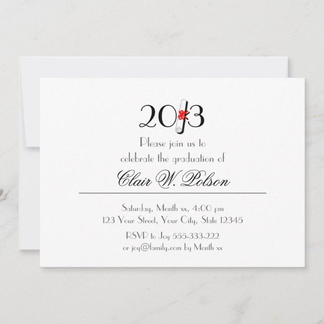 Class of 2013 Graduation Celebration Invitation (Front)