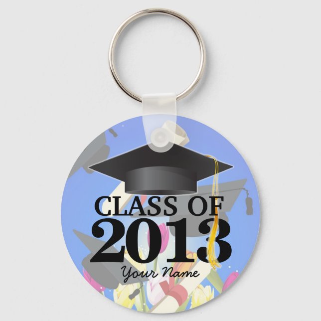 Class of 2013 Graduation Key-Chain blue Keychain (Front)