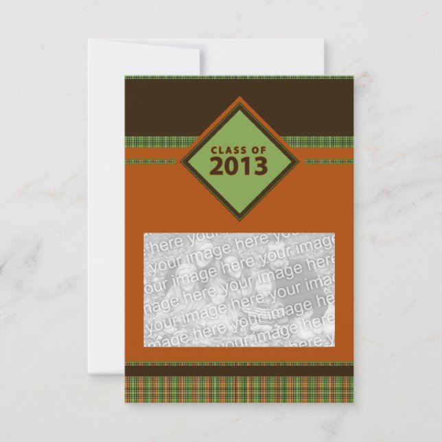 class of 2013 : plaid grad invitation (Front)