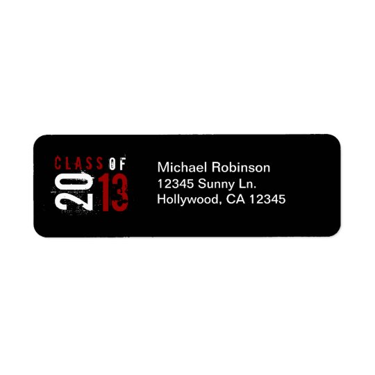 Class of 2013 Red / White Return Labels