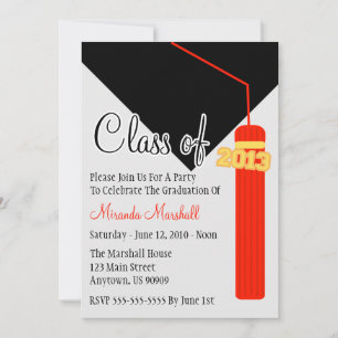 Class Of 2013 Tassel Graduation Invite (Red)