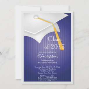 Class of 2013 White Grad Cap Graduation Party Invitation