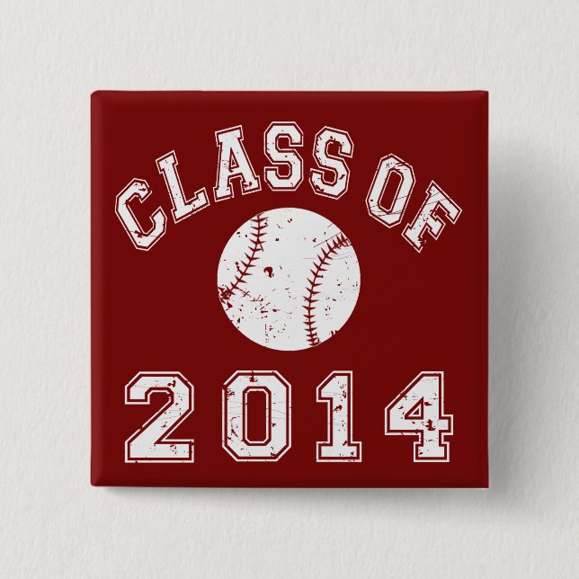 Class Of 2014 Baseball 2 Inch Square Button (Front)