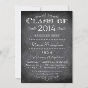 Class of 2014 chalkboard graduation party invite