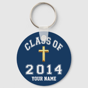 Class Of 2014 Christian Cross Keychain