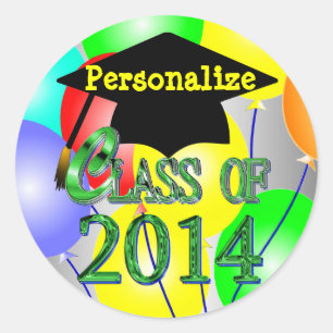 Class Of 2014 Colourful Balloons Stickers