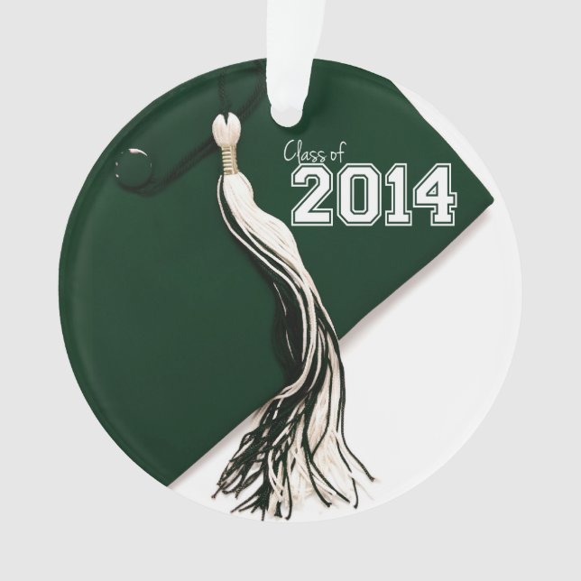 Class of 2014 Green Graduation Cap Ornament (Front)