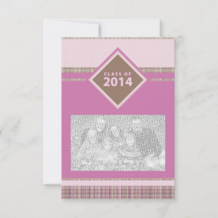 class of 2014 : pink plaid invitation