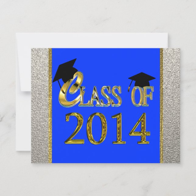 Class Of 2014 Royal Blue Graduation Invitations (Front)