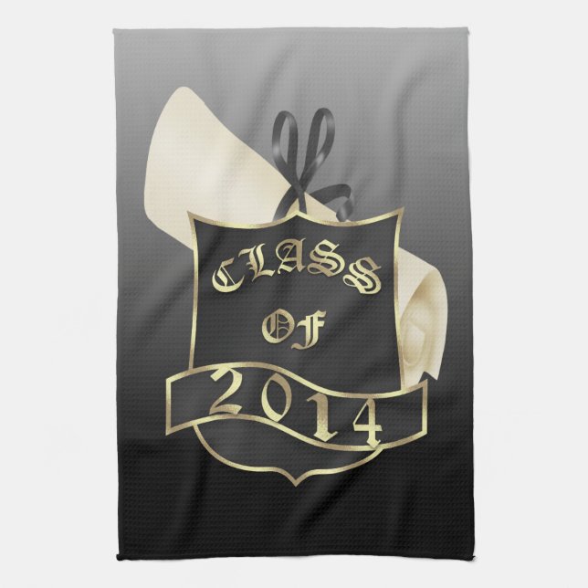 Class of 2014 Shield and Diploma Kitchen Towel (Vertical)