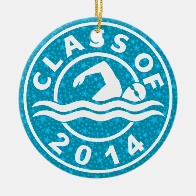 Class Of 2014 Swimming Ceramic Ornament (Front)