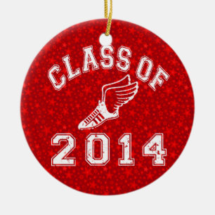 Class Of 2014 Track and Field Ceramic Ornament