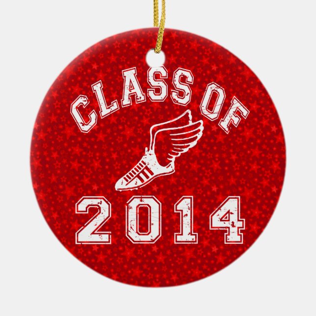 Class Of 2014 Track and Field Ceramic Ornament (Front)