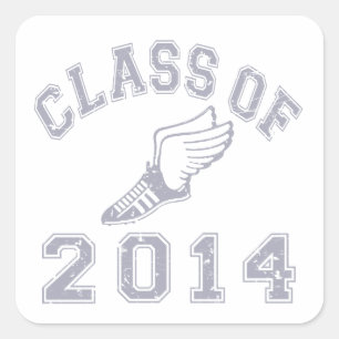 Class Of 2014 Track & Field Grey 2 Square Sticker