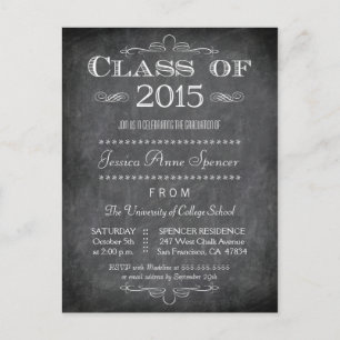 Class of 2015 chalkboard graduation party invite