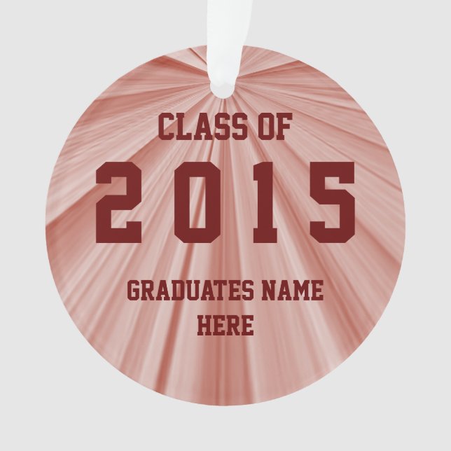 Class of 2015 Maroon Round Ornament (Front)