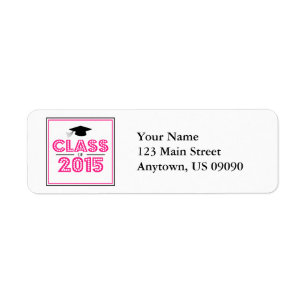 Class Of 2015 Return Address Labels (Hot Pink)