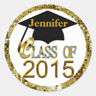 Class Of 2015 Sparkling Gold Graduation Seals