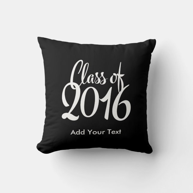 Class of 2016 Elegant Retro Graduation Throw Pillow (Front)