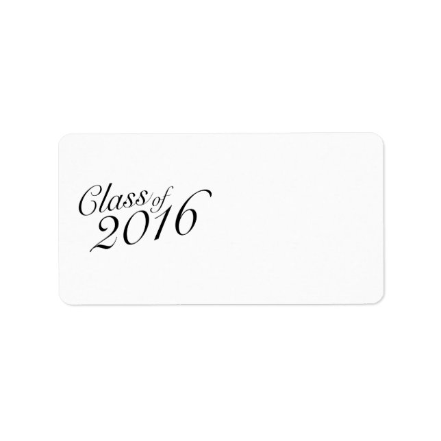 Class of 2016 Elegant Vintage Style Graduation Label (Front)