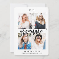 CLASS OF 2016 FRAMED PHOTO GRADUATION INVITE