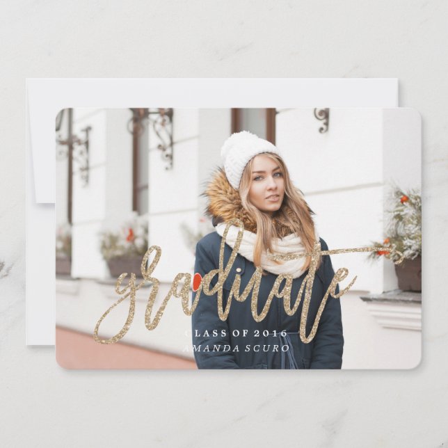 CLASS OF 2016 GRADUATION Glitter Invitation (Front)