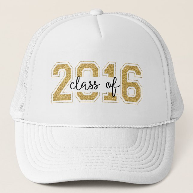 Class Of 2016 Modern Glitter text Design Trucker Hat (Front)