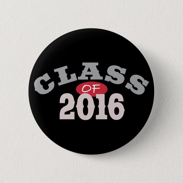Class Of 2016 Red 2 Inch Round Button (Front)