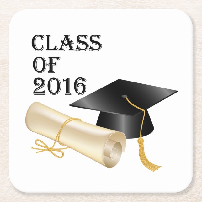 Class of 2016 square paper coaster (Front)