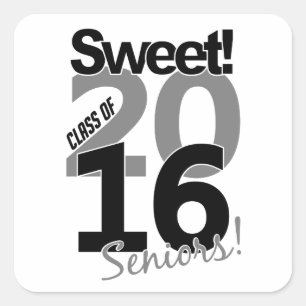 Class of 2016 stickers, customizable square sticker