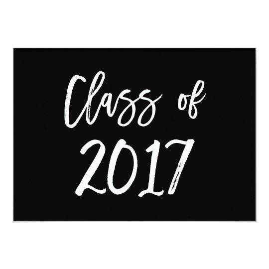 Class of 2017 | Black and White Graduation Party Card