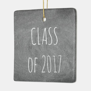 Class of 2017 Black Grey Chalkboard Blackboard Ceramic Ornament
